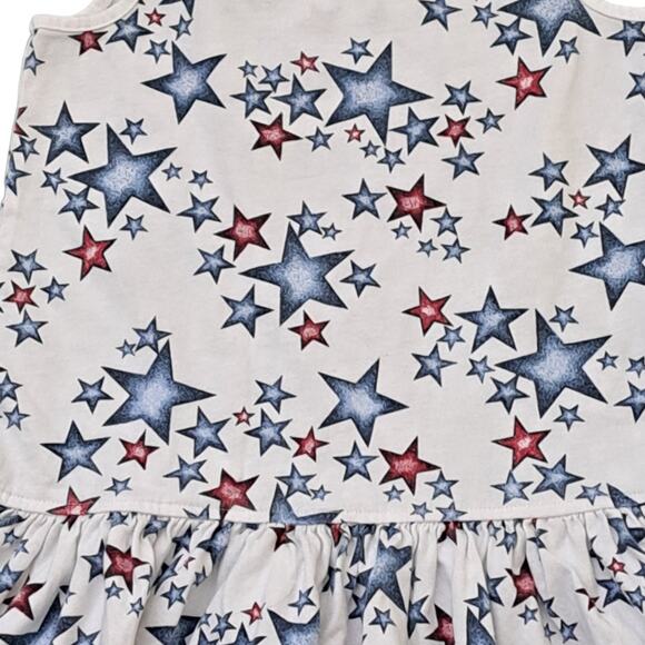 2 For $5 Sale Girl's Lands End Americana Stars Sleeveless Dress Size Small (4) - Picture 3 of 7